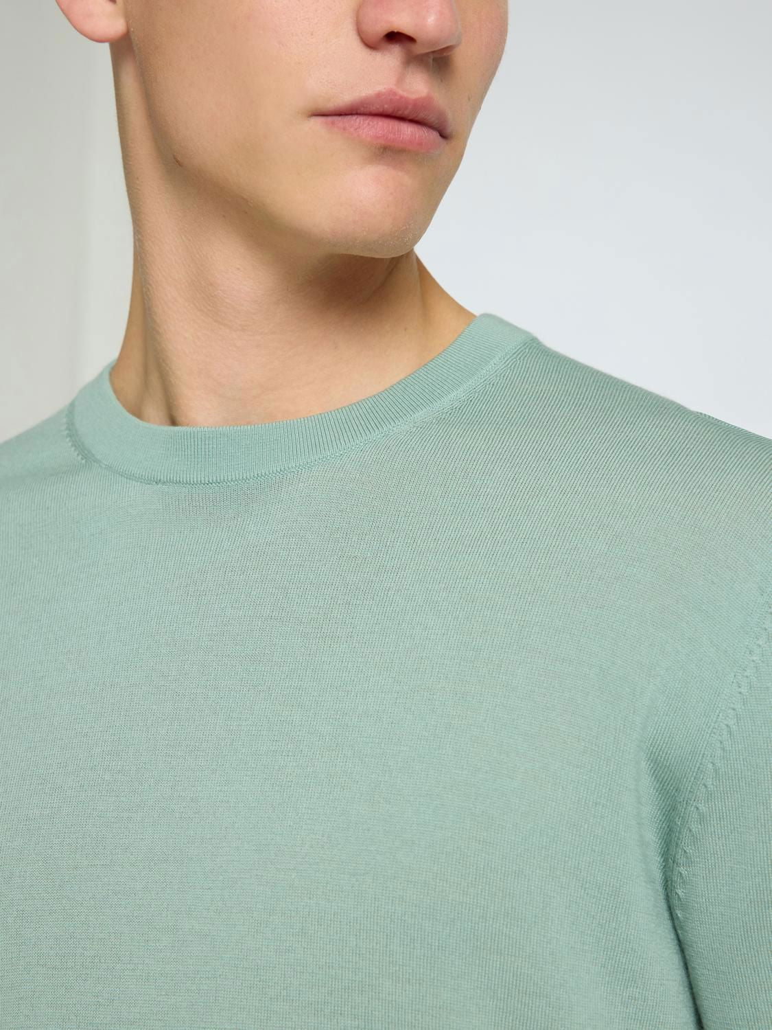 Slmtray Ls Knit Merino Crew Neck Noos