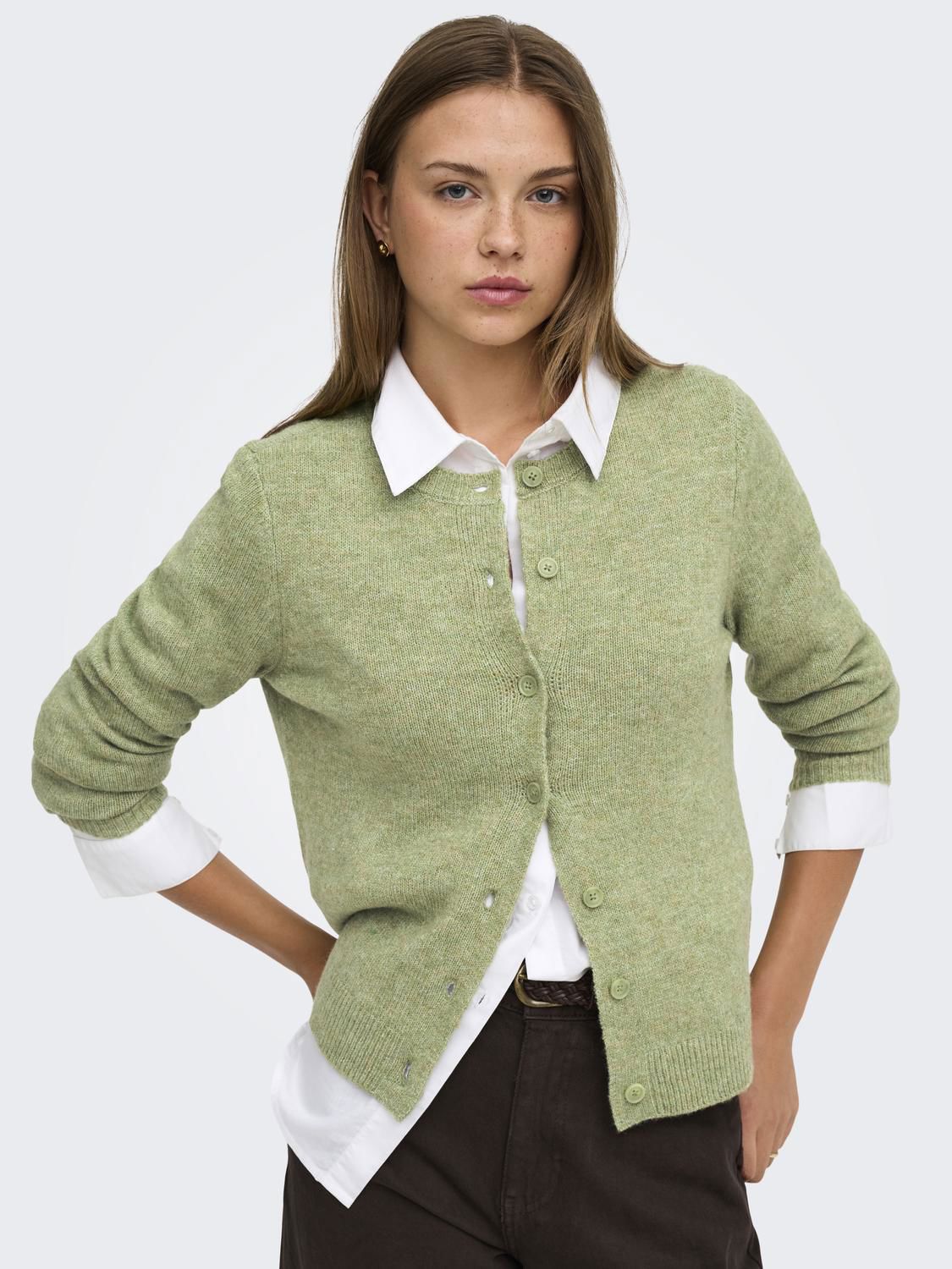 Onlolivia Ls O-Neck Cardigan Sphagnum Melange