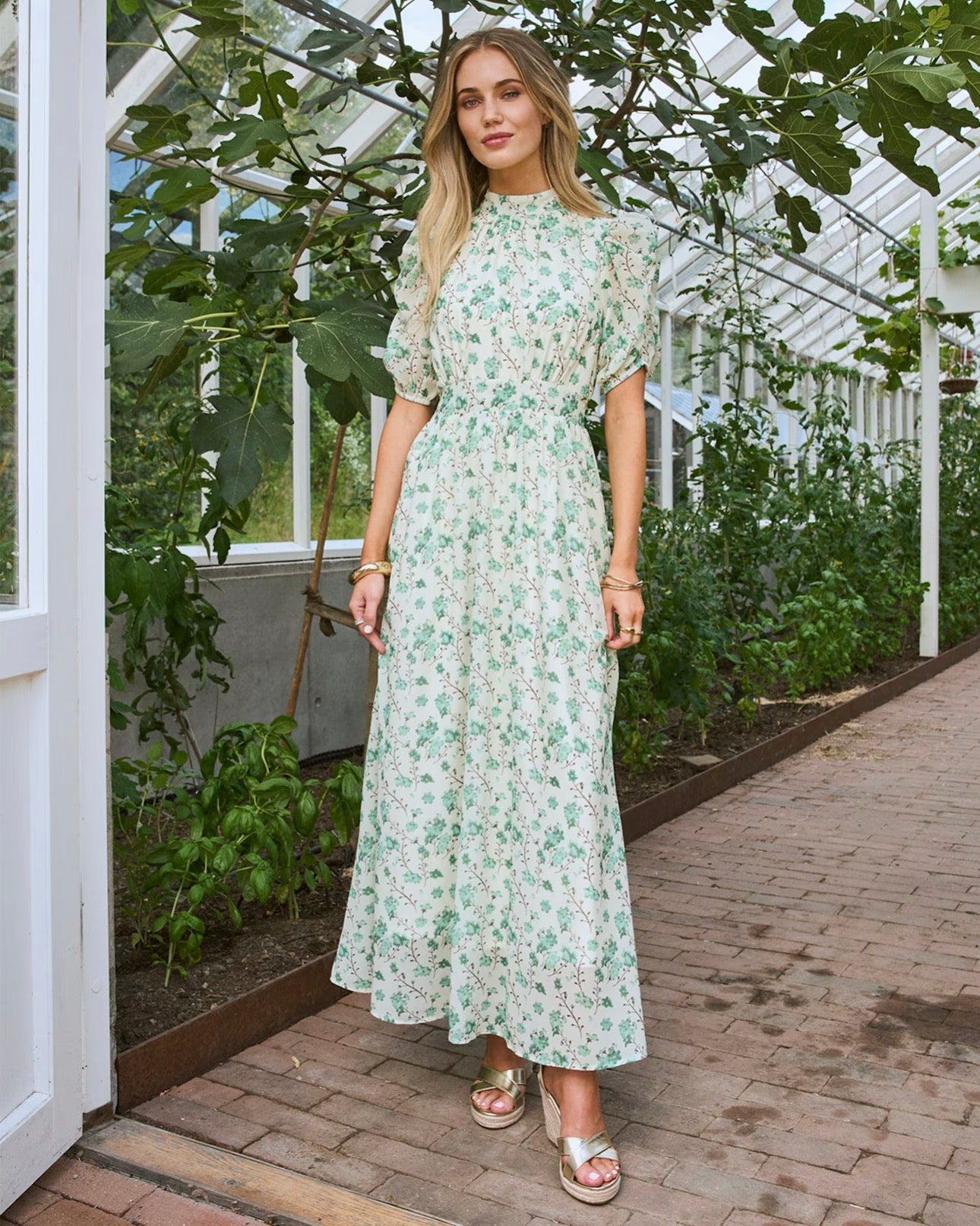 Emmeli Flower Dress Island Green