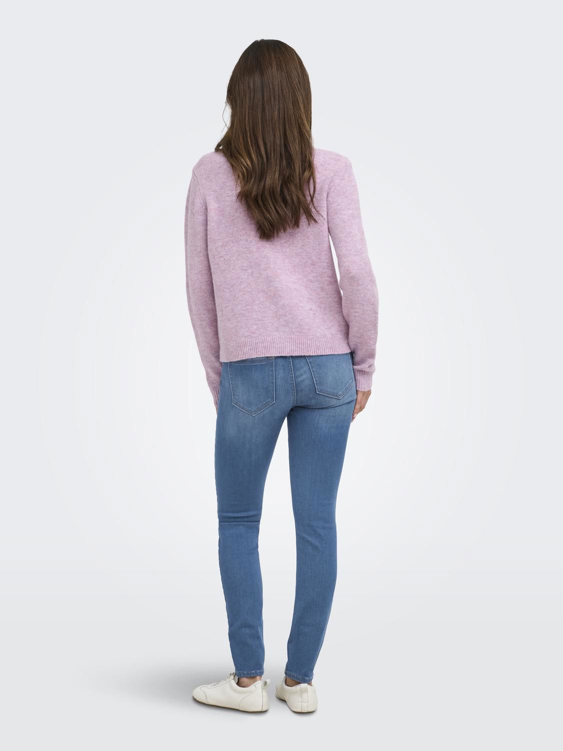 Onlolivia Ls O-Neck Cardigan Cc Rose Smoke Melange
