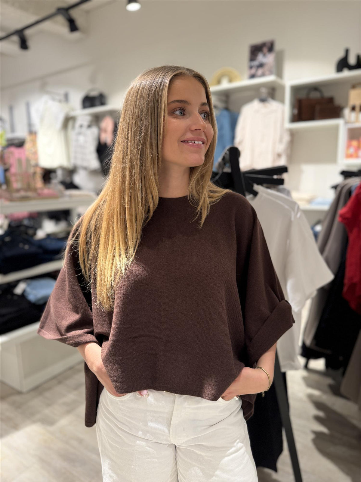 Enzo Merino Poncho Cocoa Brown
