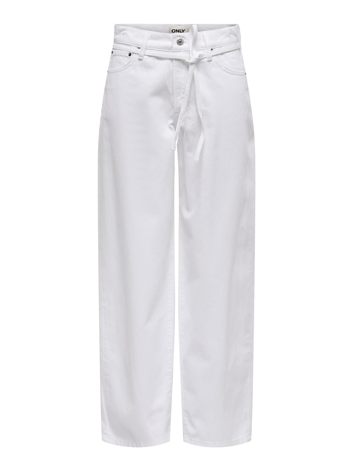 Gianna MW Straight Jeans White Denim