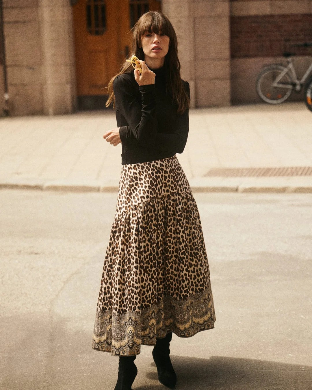 Taffeta Maxi Skirt-833 Wild Paisley