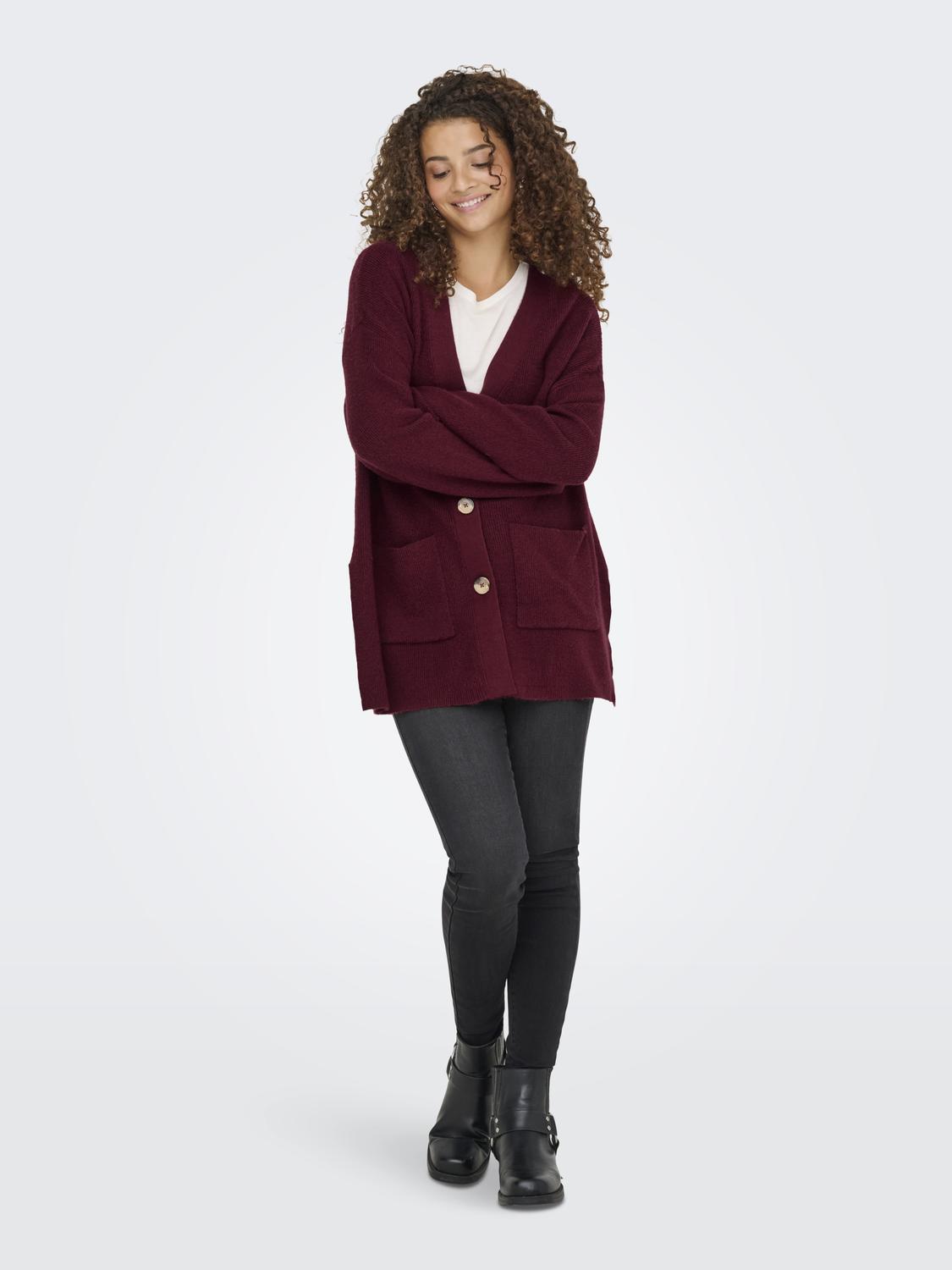 Ibi Rib Cardigan Cabernet