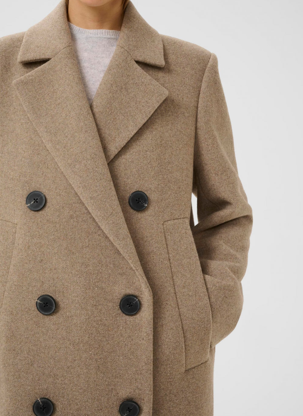 Yunah long Coat Sandy Grey Mel