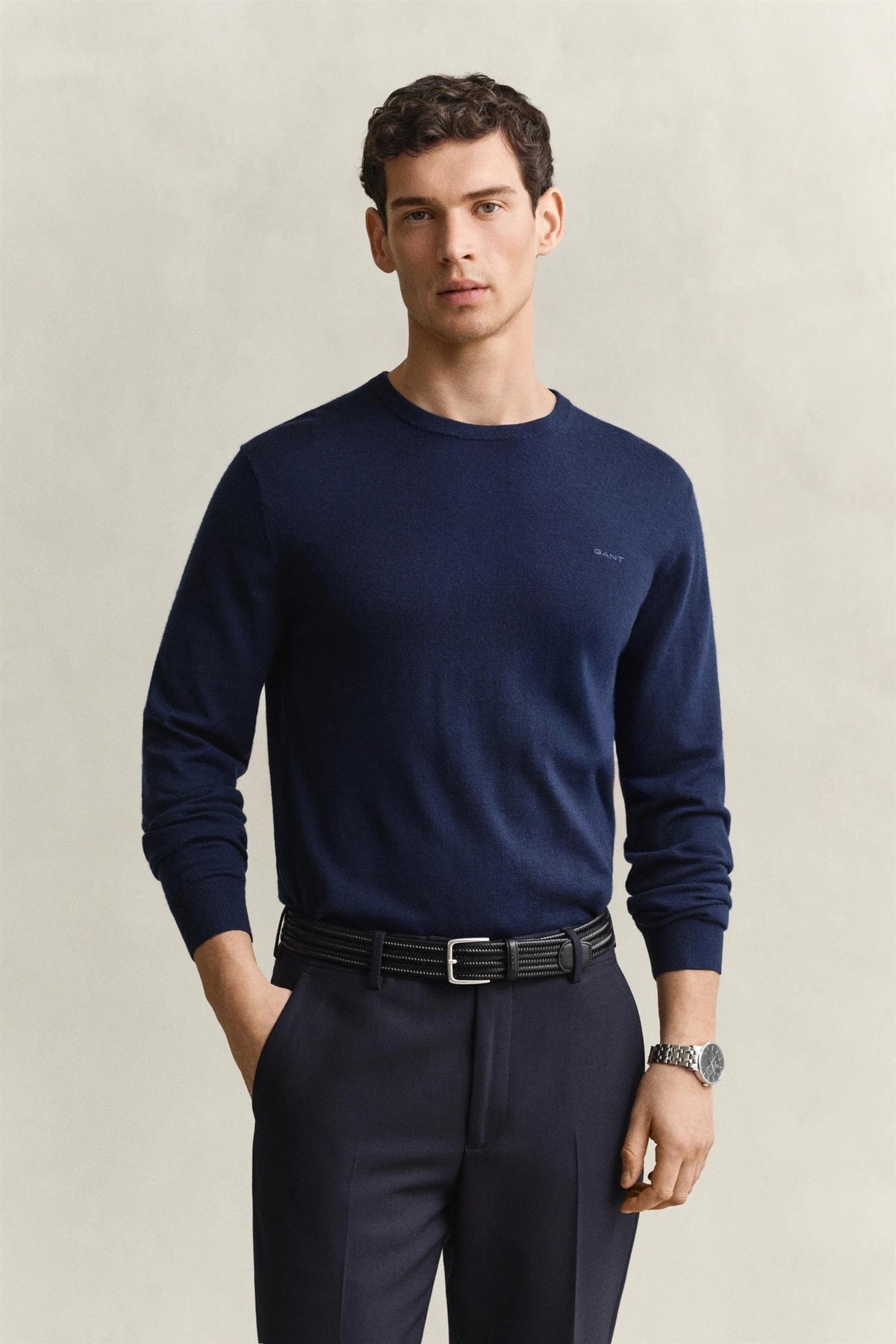 Cotton wool c-neck evening blue