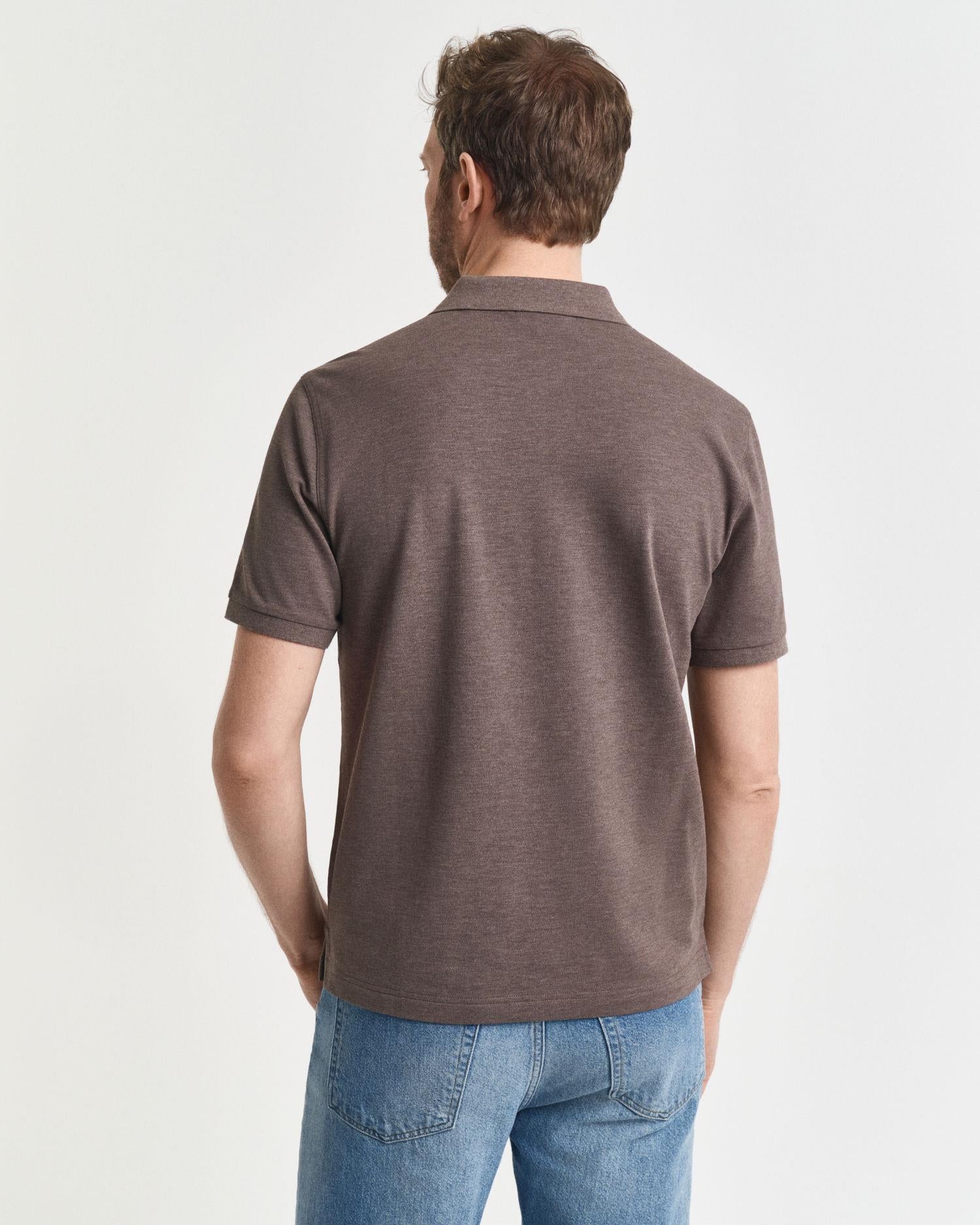 Reg Shield SS Pique Polo Seawood Melange