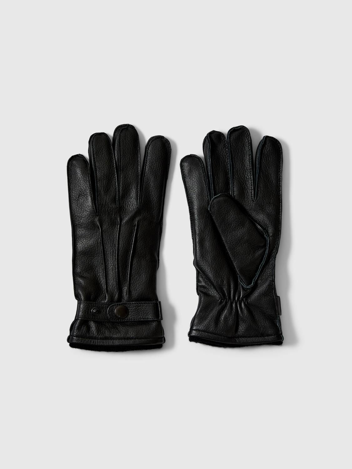 Slmpoul Leather Gloves Black