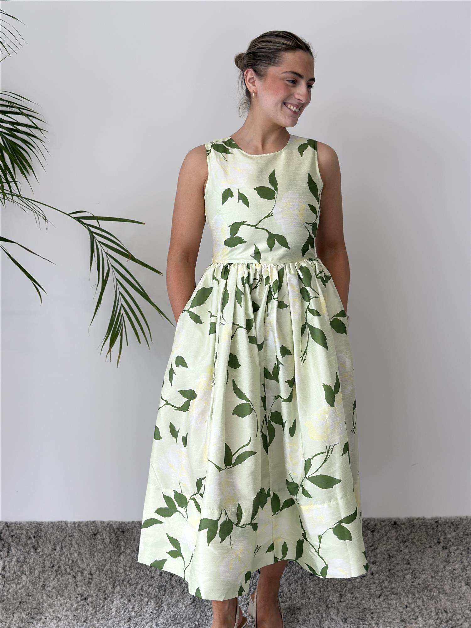 Taffeta Midi Dress Soft Pastel