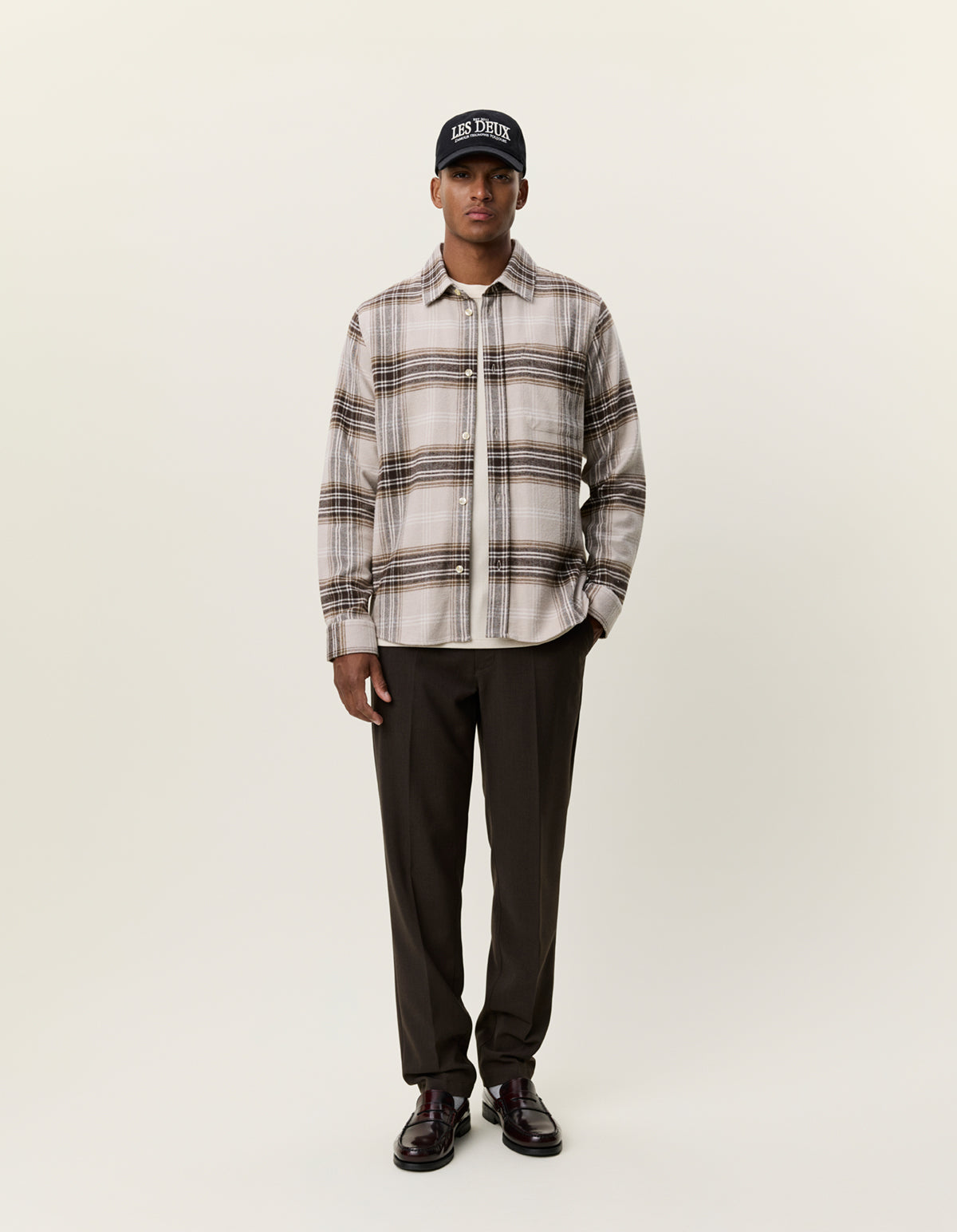 Check Overshirt Light Sand