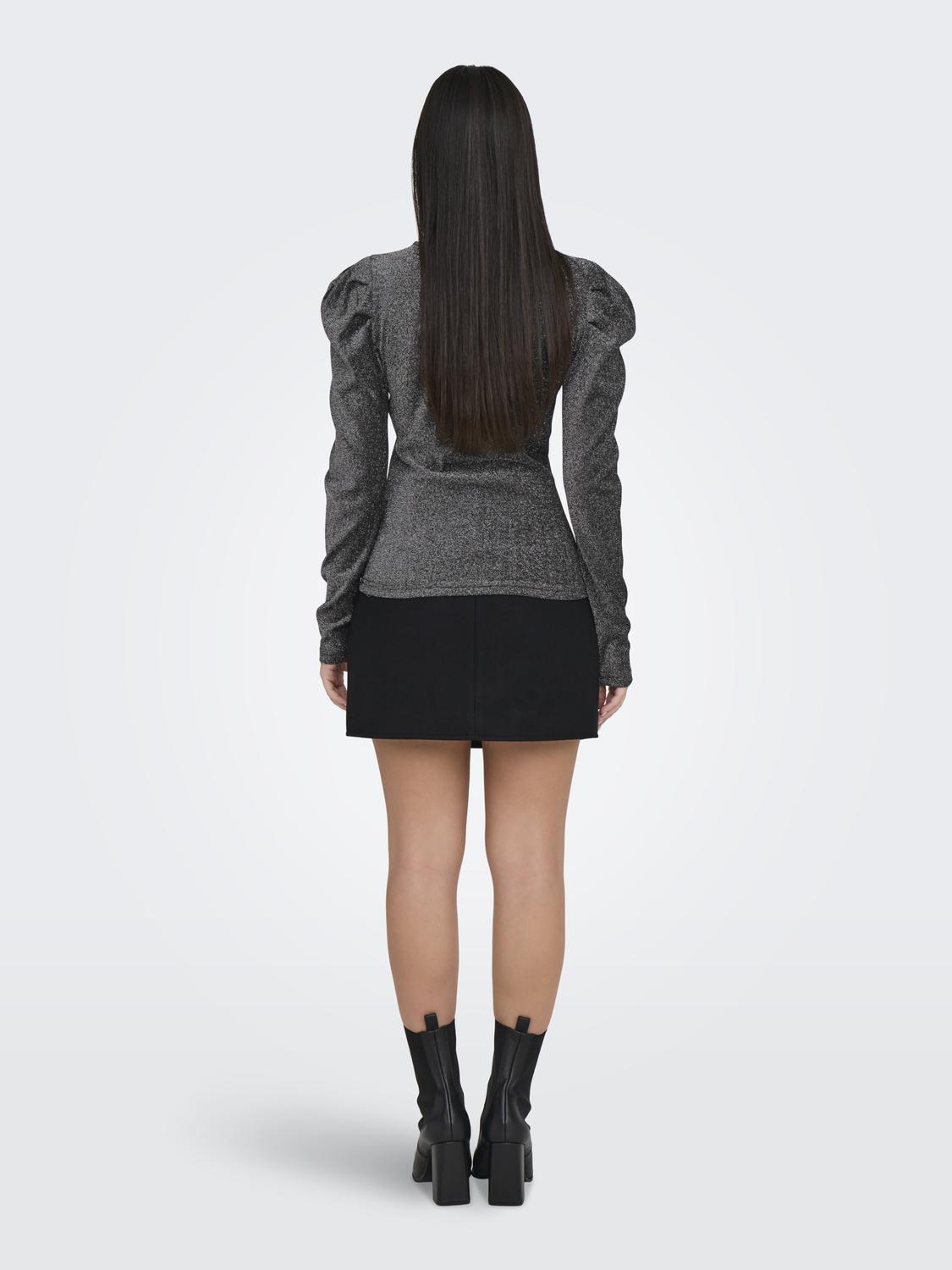 Rich Glitter Top Black/Silver Glitter