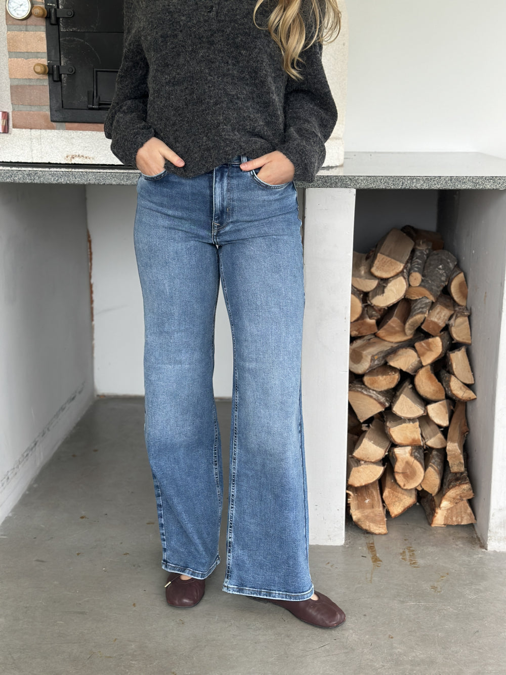 Madison Blush HW Wide Medium Blue Denim