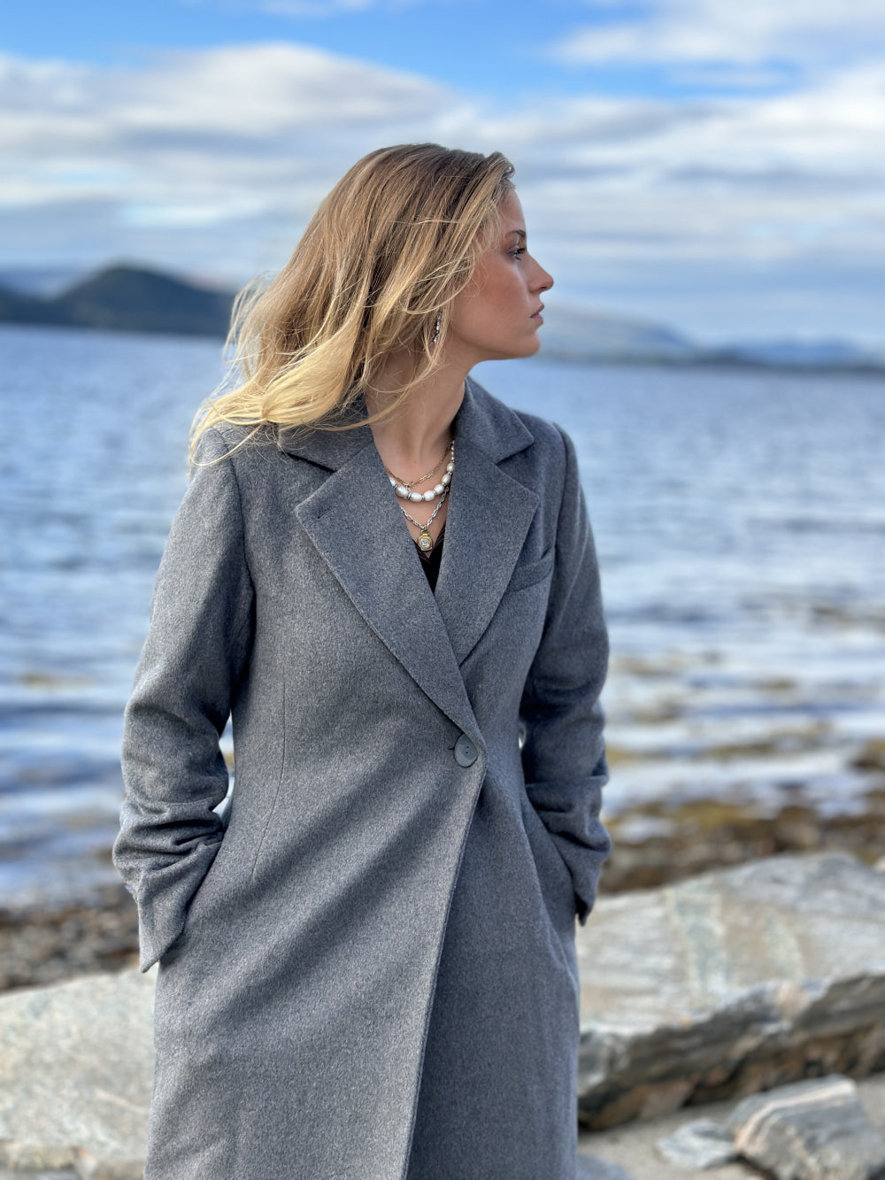 Iris Tailored Coat Dk Grey Melange