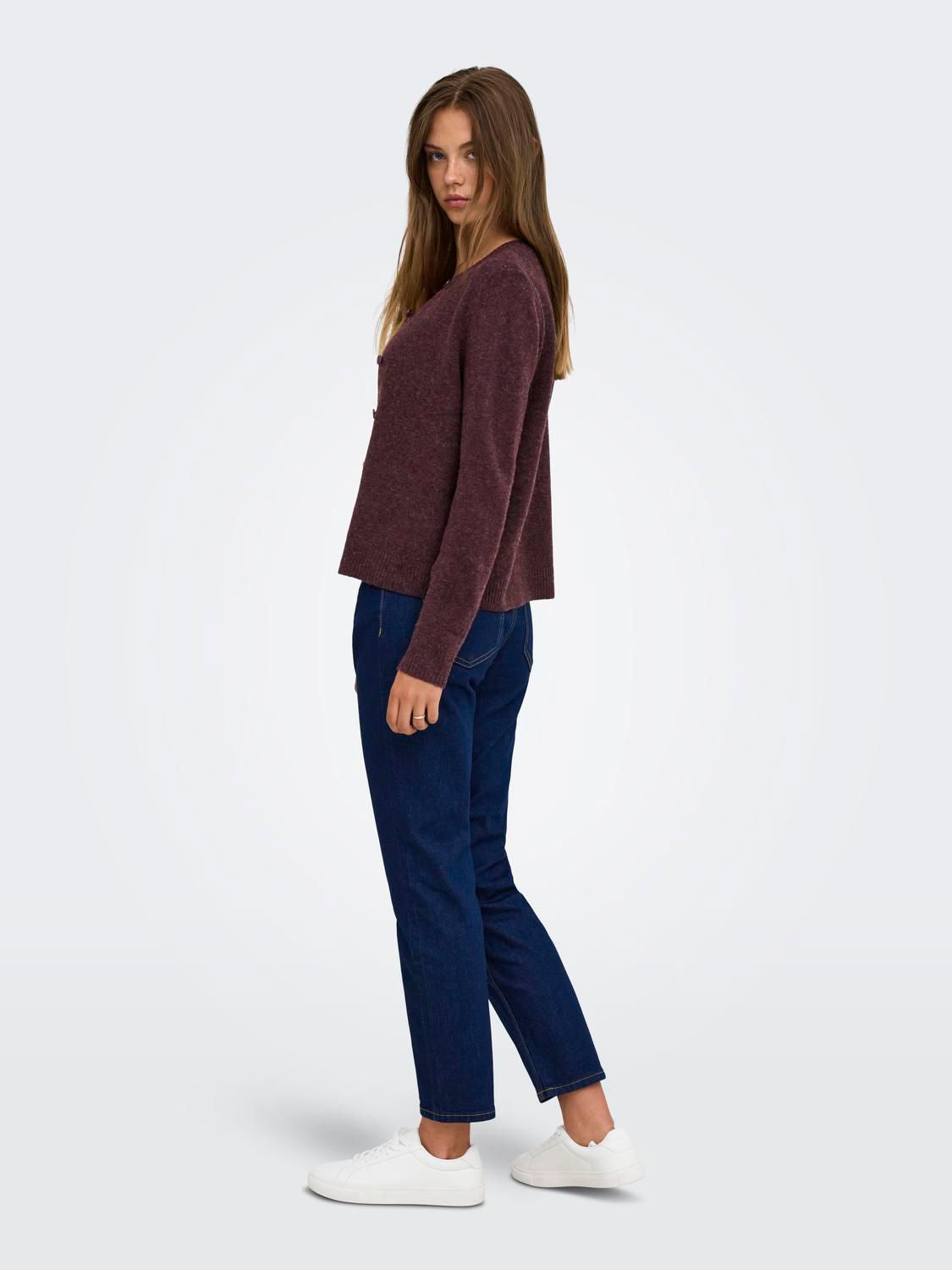 Onlolivia Ls O-Neck Cardigan Fudge Melange