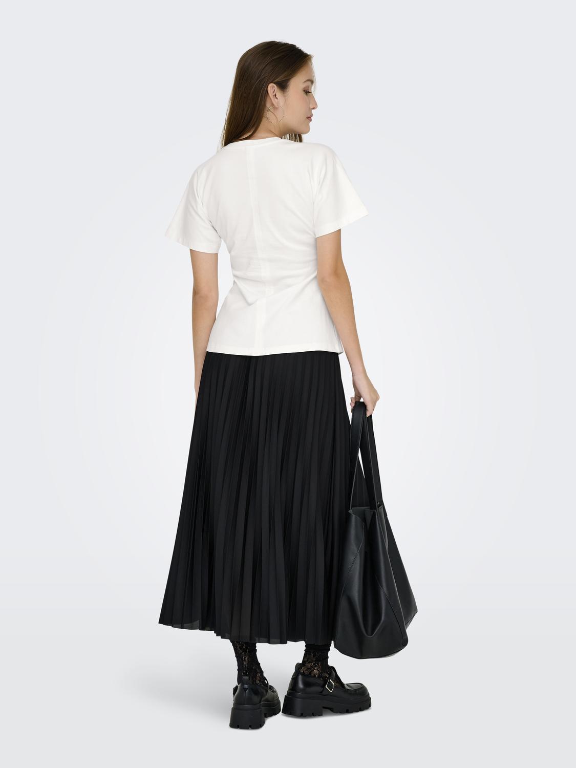 Marie S/S Ruching Top Cloud Dancer