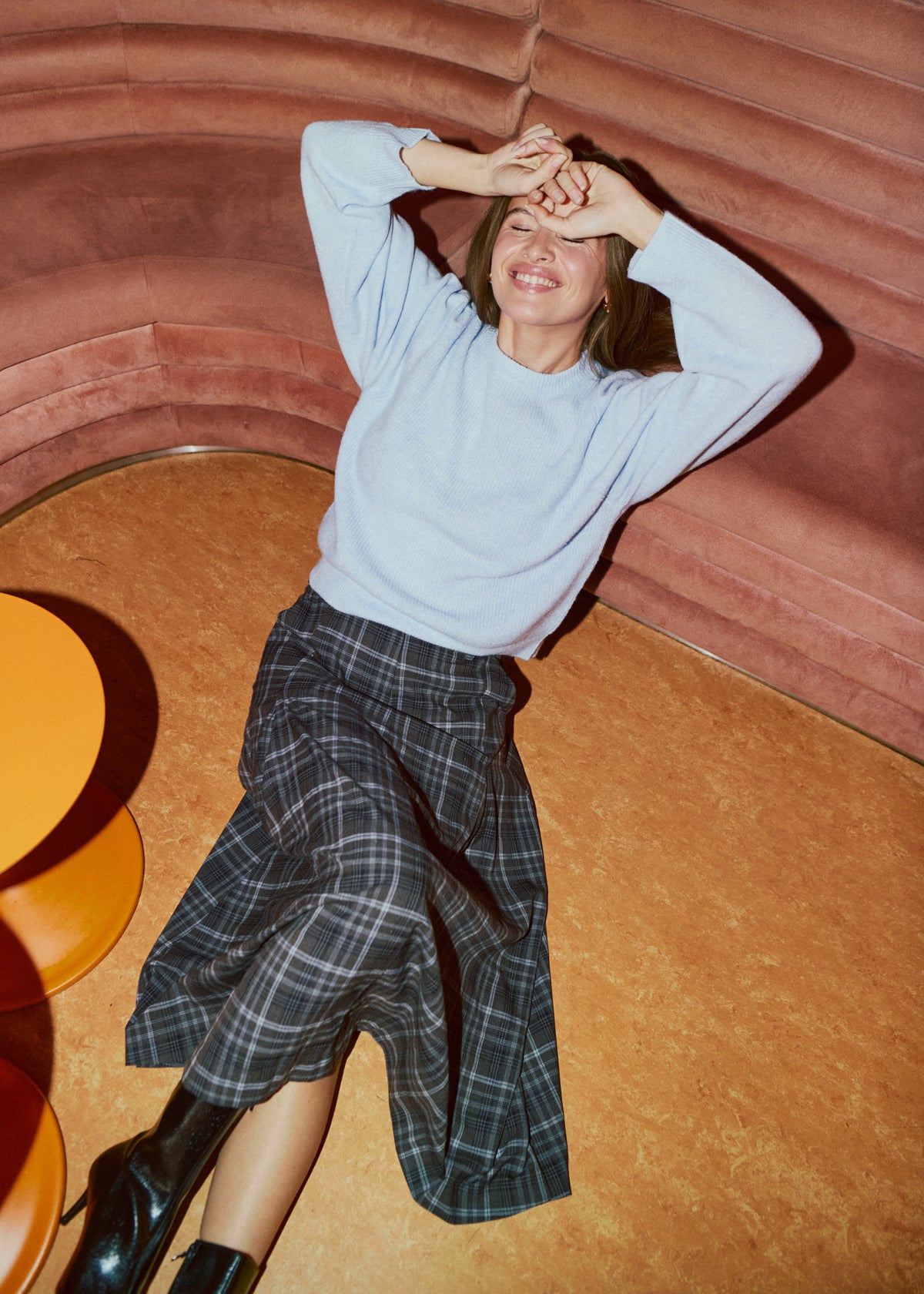 Fqkris-Skirt Mole w Chambray Blue