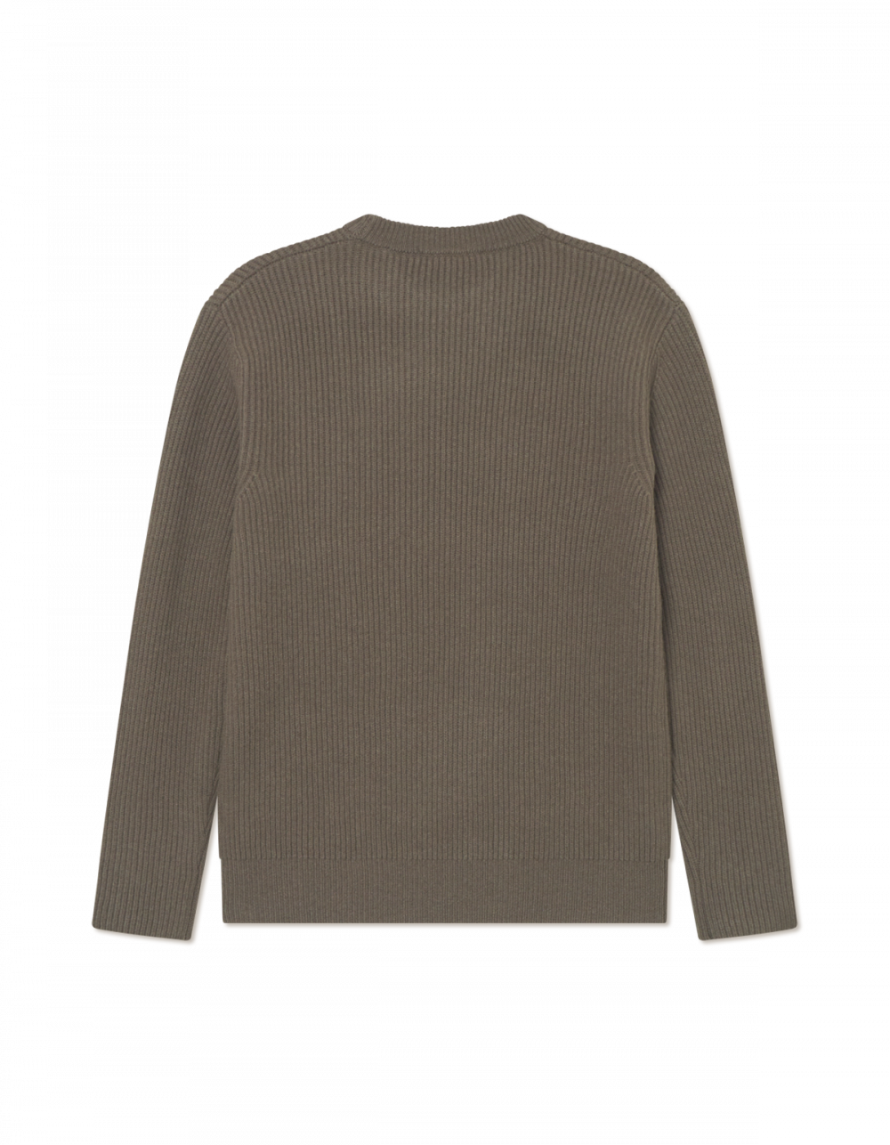 Eddie Wool Rib Crewneck Knit teak brown