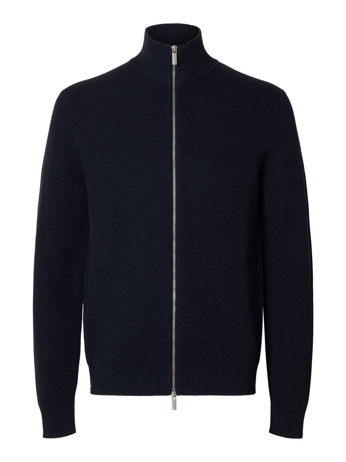Slmdane Ls Knit Reg Struc Full Zip Sky Captain