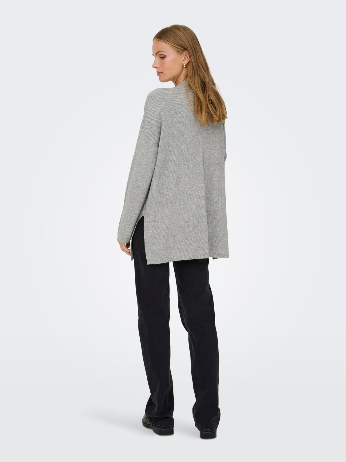 Ibi Rib Cardigan Medium Grey Melange