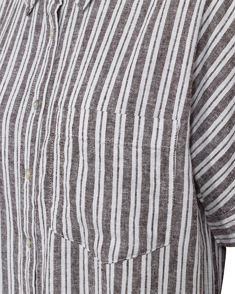 Fqlava-Shirt Stripe Coffee Bean w. Brilliant White