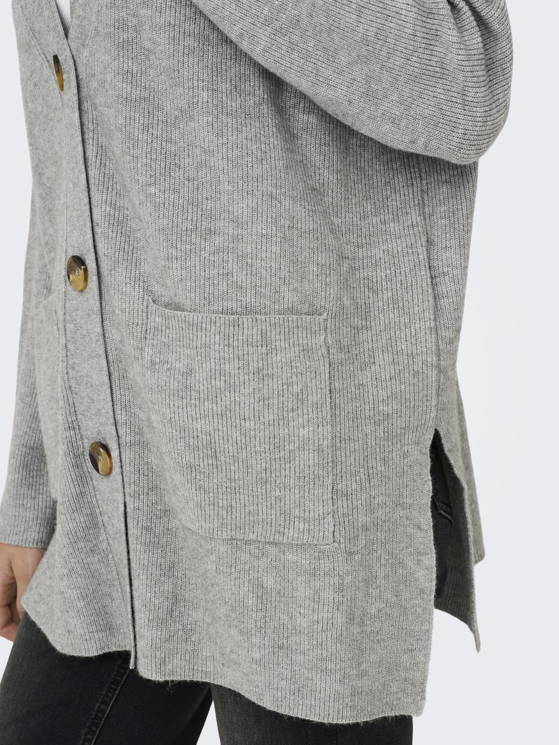 Ibi Rib Cardigan Medium Grey Melange