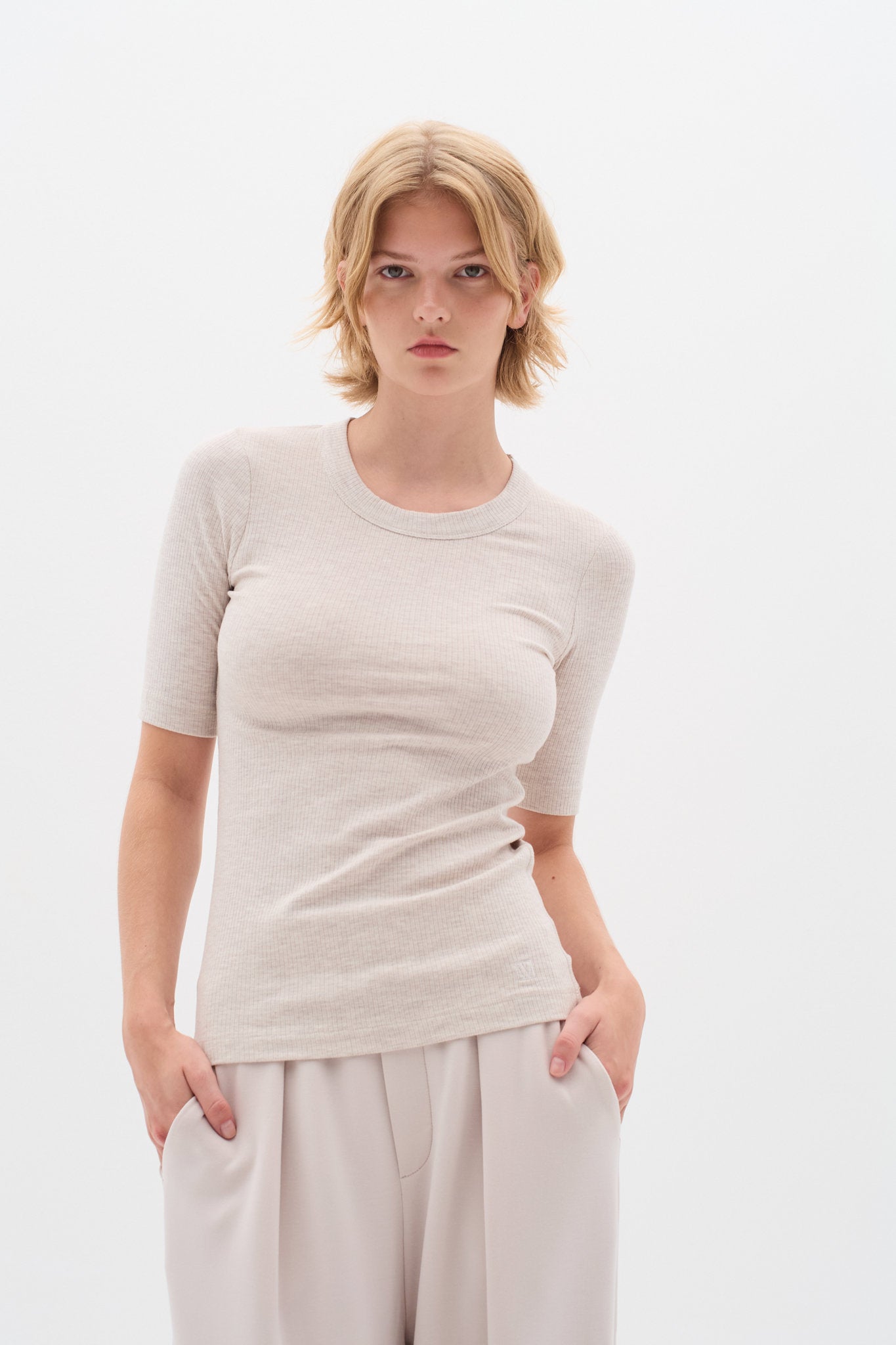 Dagna T-Shirt Melange Ecru