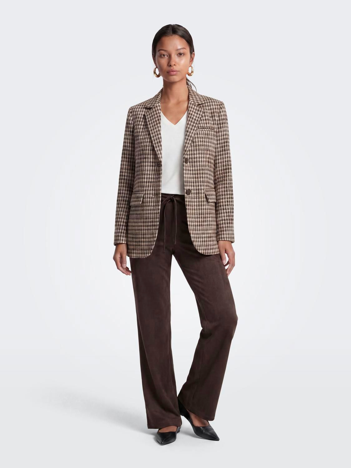 Onlgolden L/s Loose Check Blazer After Dark Birch