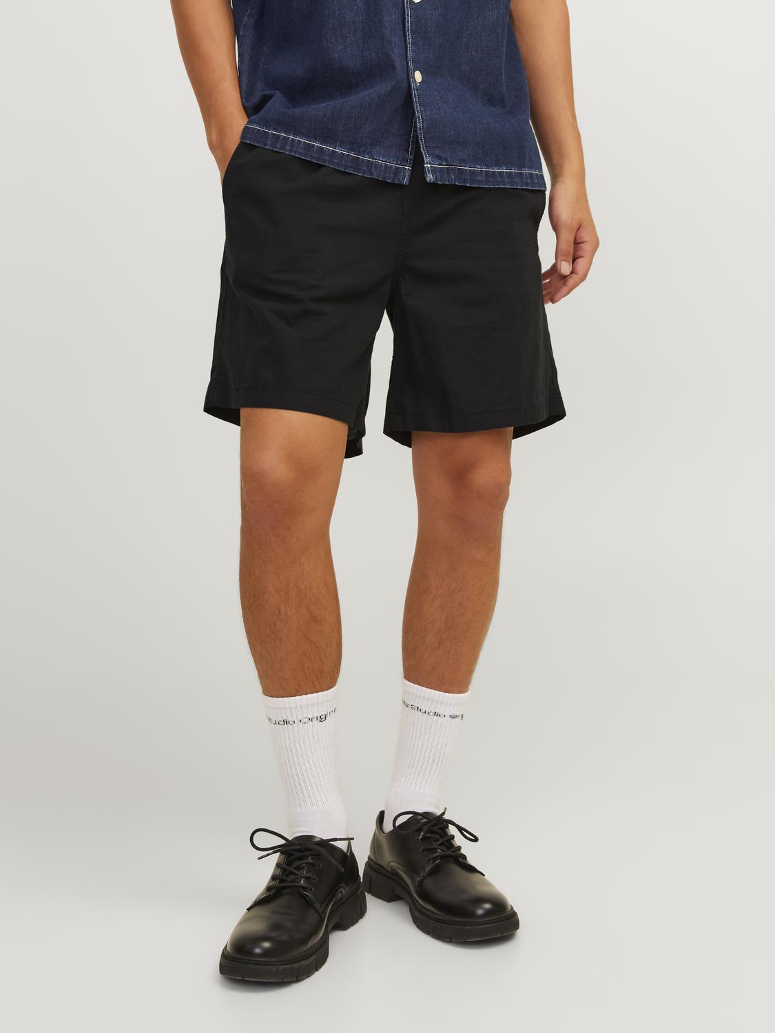 Jaiden Summer Linen Blend Shorts Black