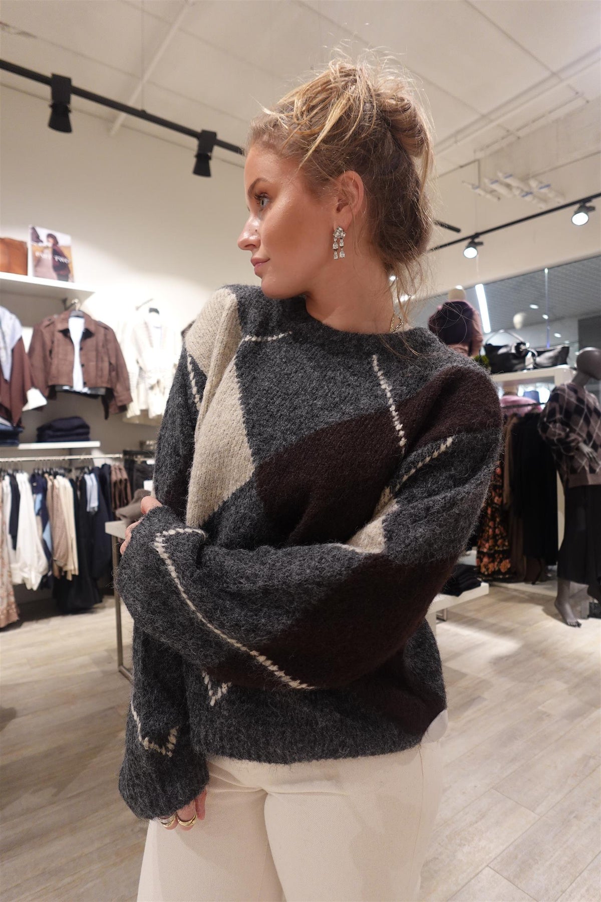Fqgrslulu-Pullover Dark Grey Mel