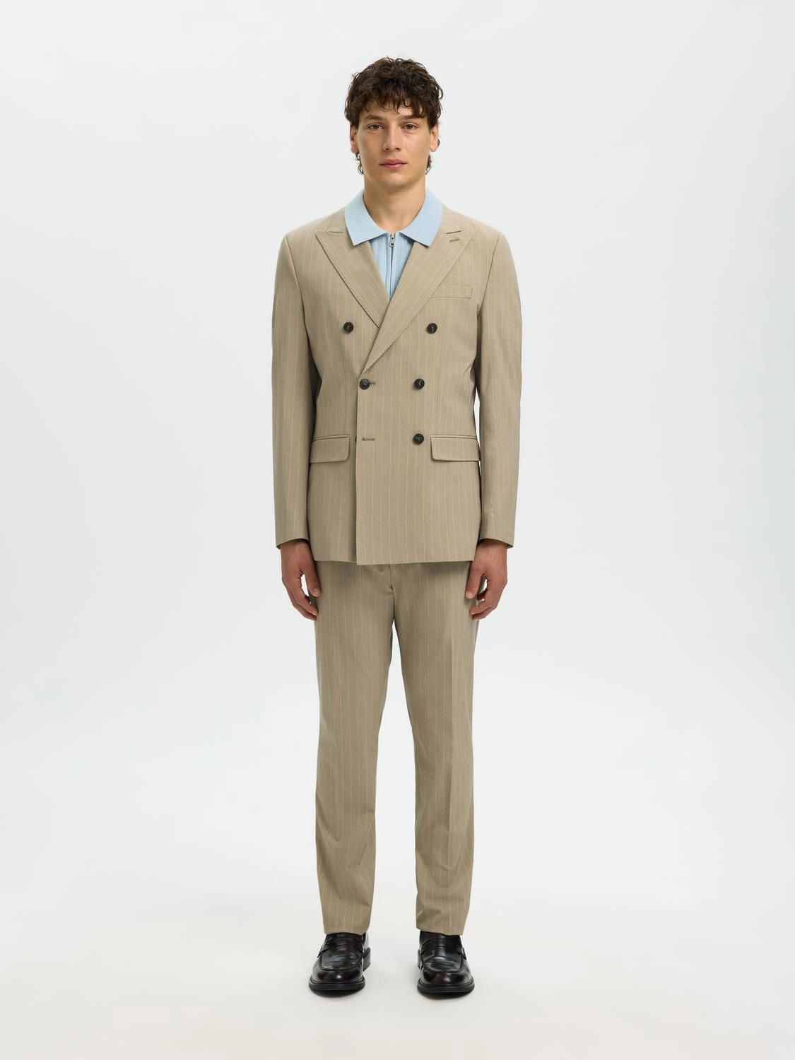 Slmcran Ss Knit Structure Zip Polo Noos