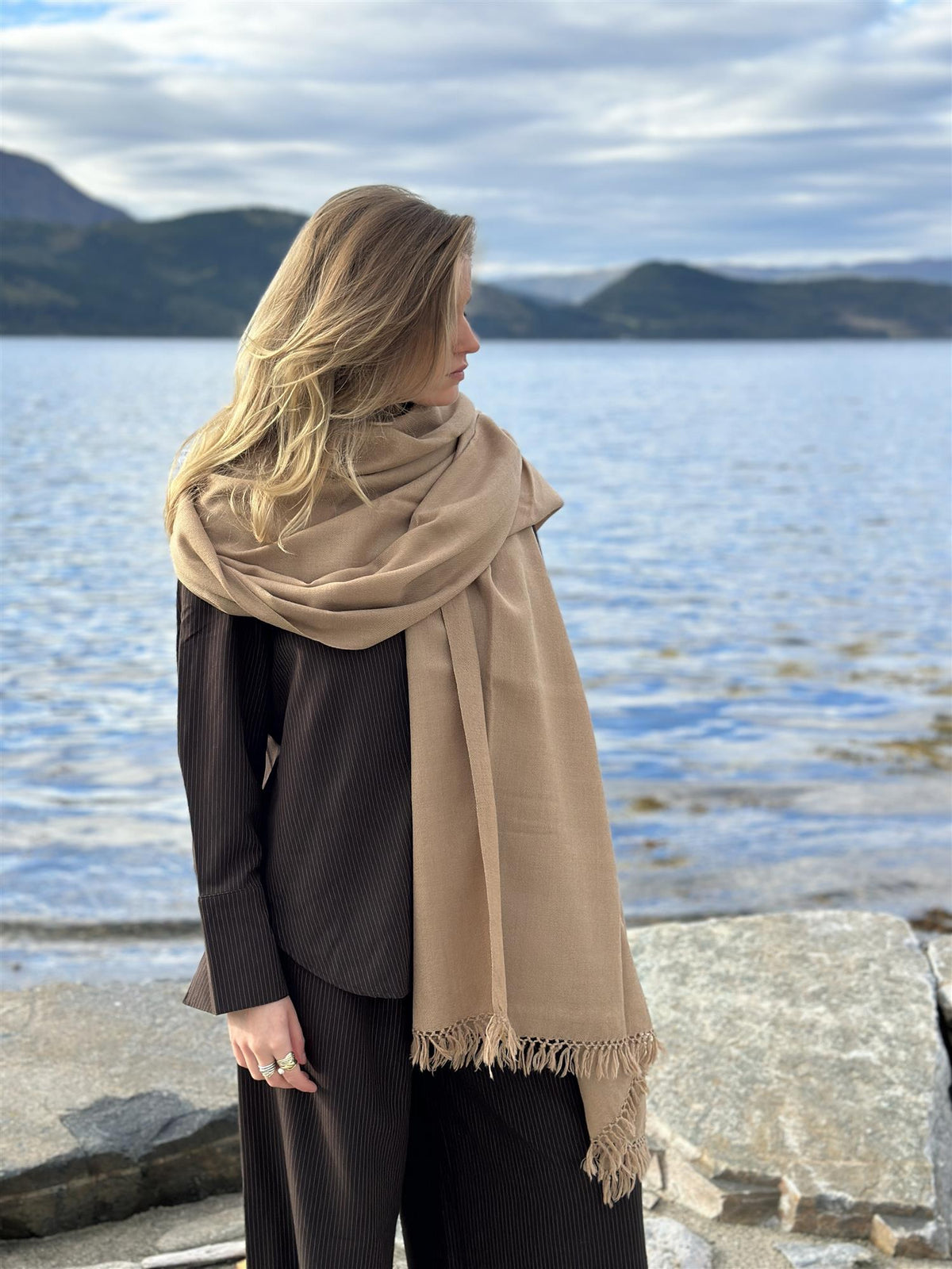Ull Skjerf Beige