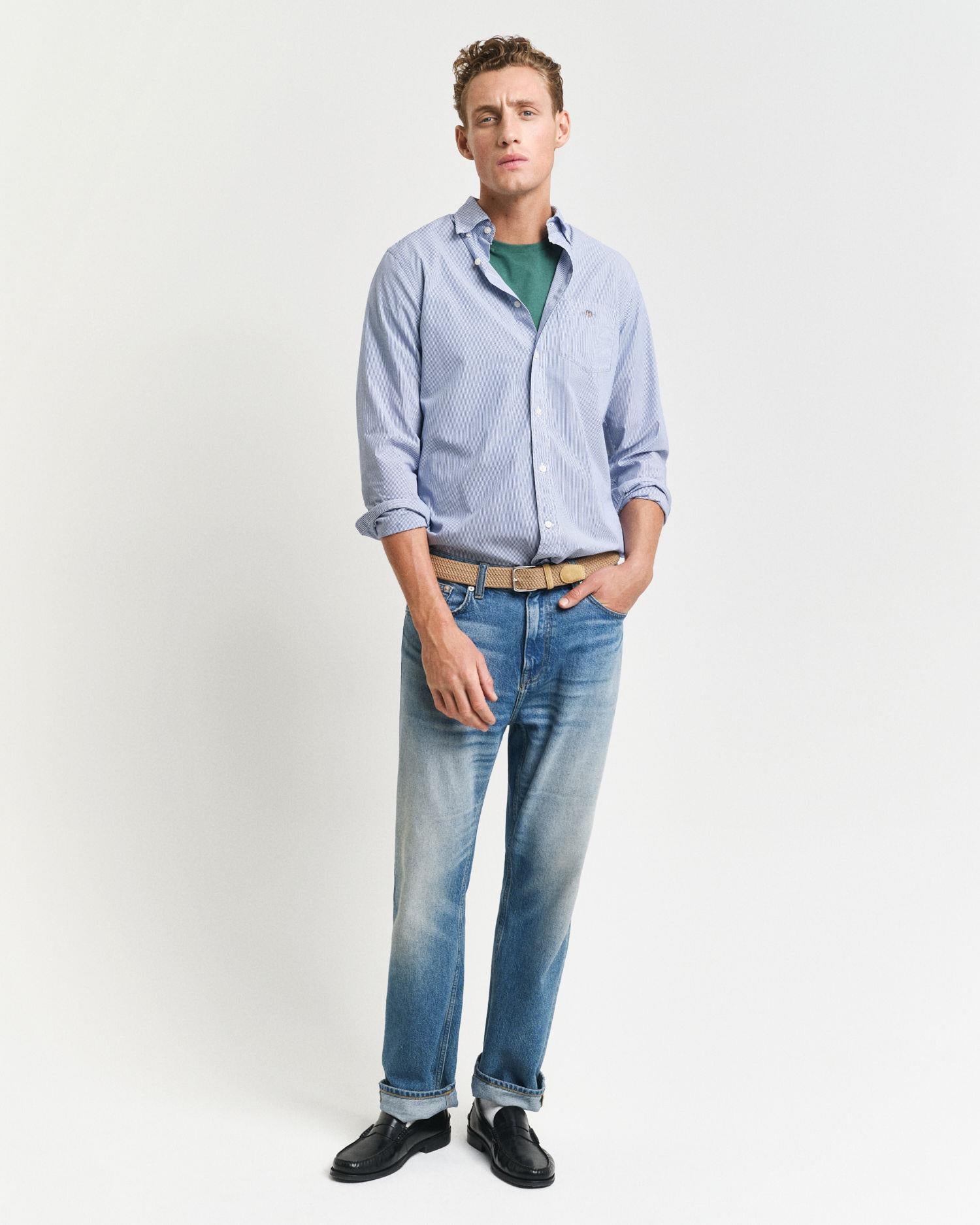 Reg Classic Poplin Banker Shirt College Blue