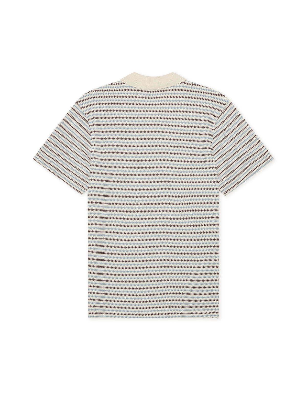 Knitted Stripe Polo Eggnog White