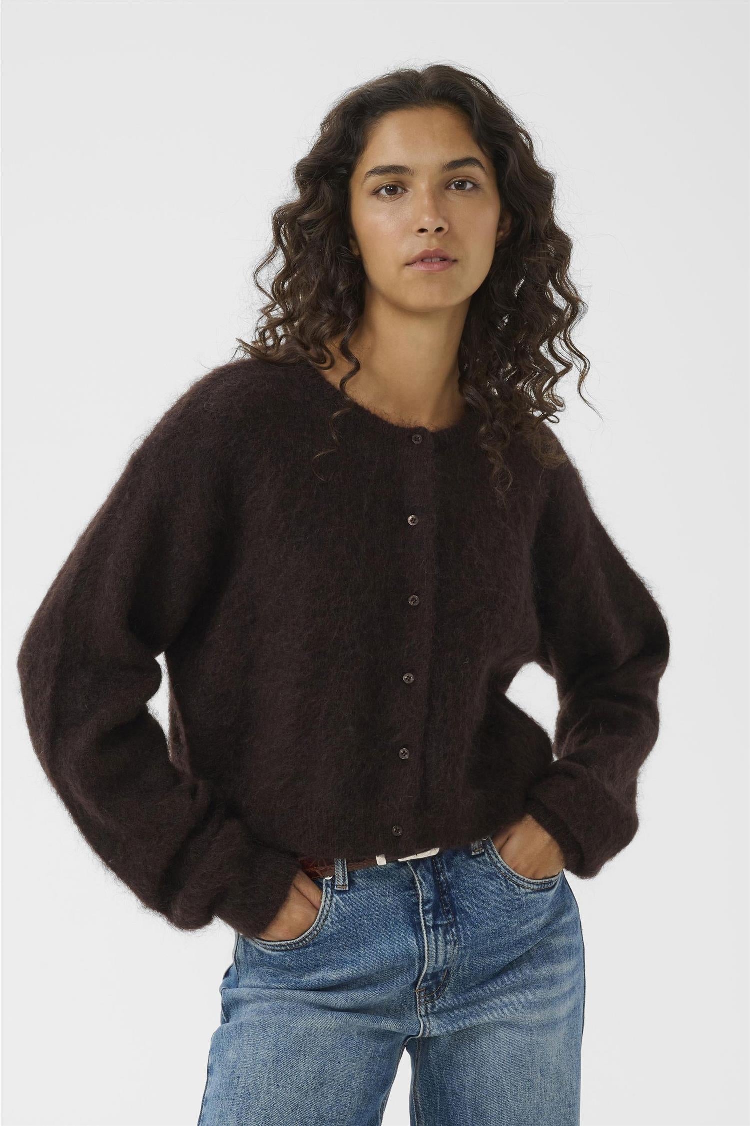 GzDebbie Short Cardigan Ganache Melange