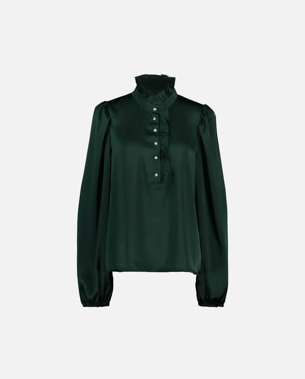 Vanda Satin Blouse Dk Green