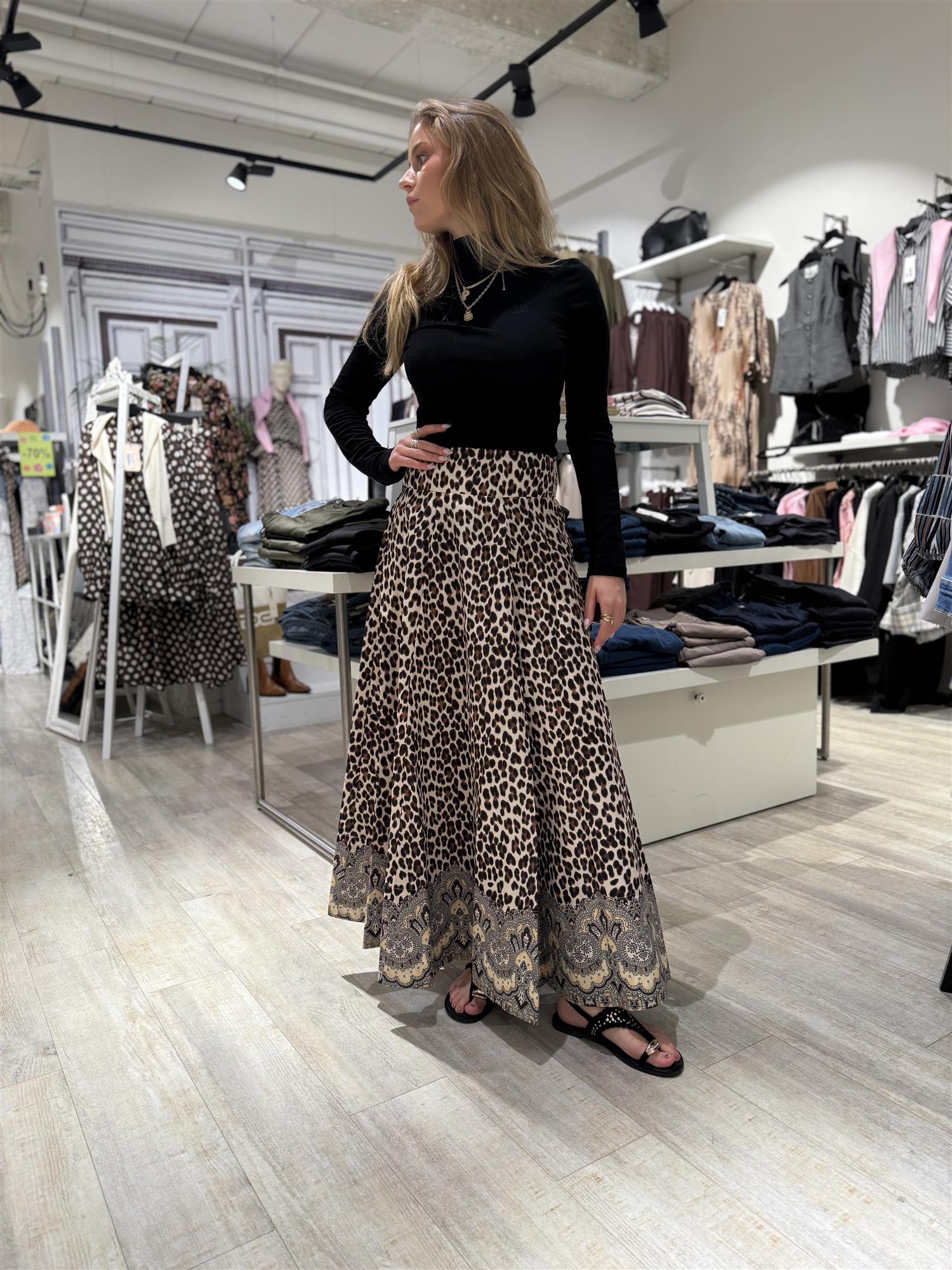 Taffeta Maxi Skirt-833 Wild Paisley