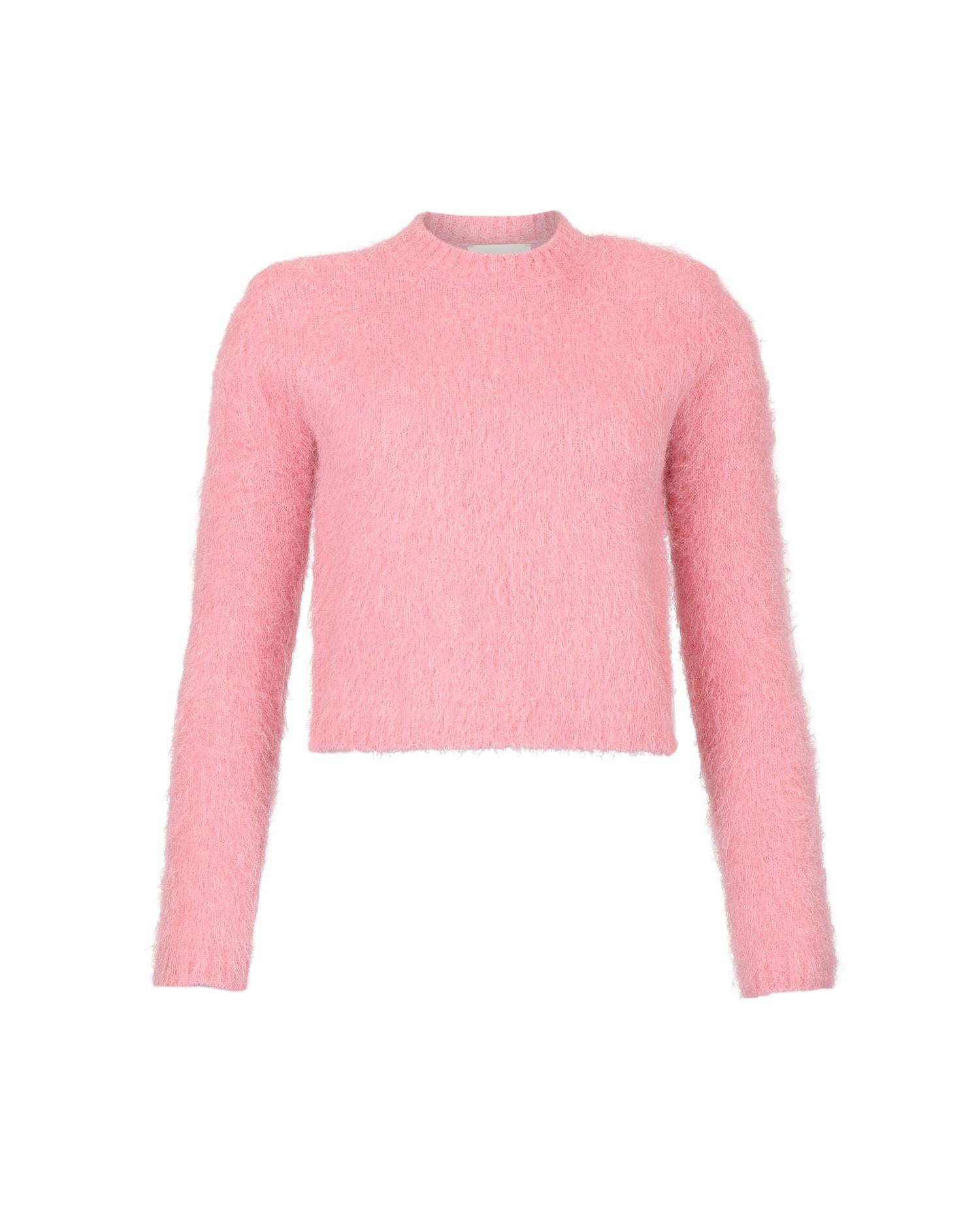 Hairy Knit Jacket Pink