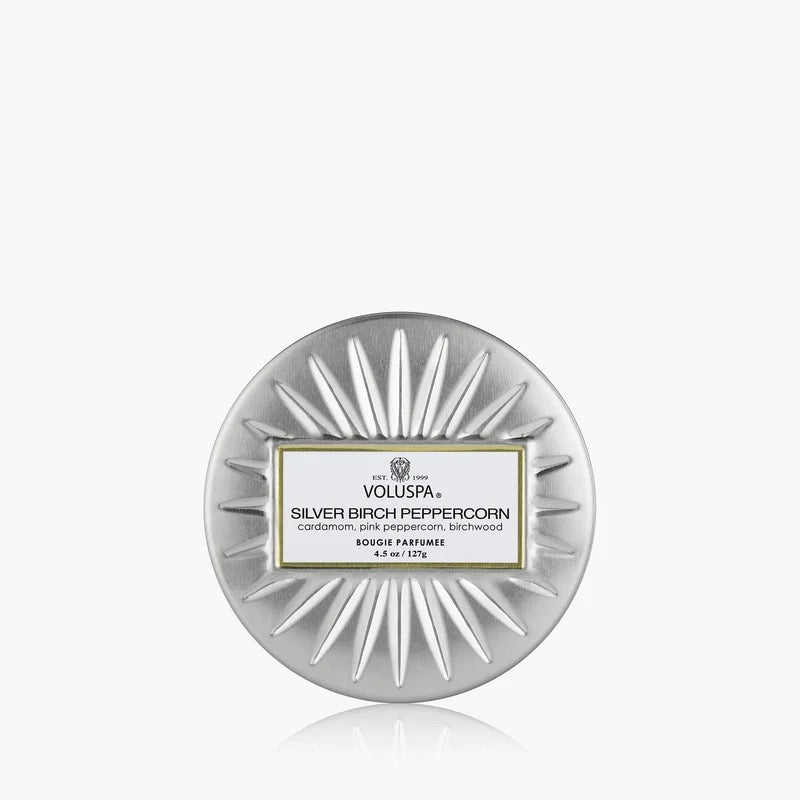 Silver Birch Peppercorn Mini Tin Candle