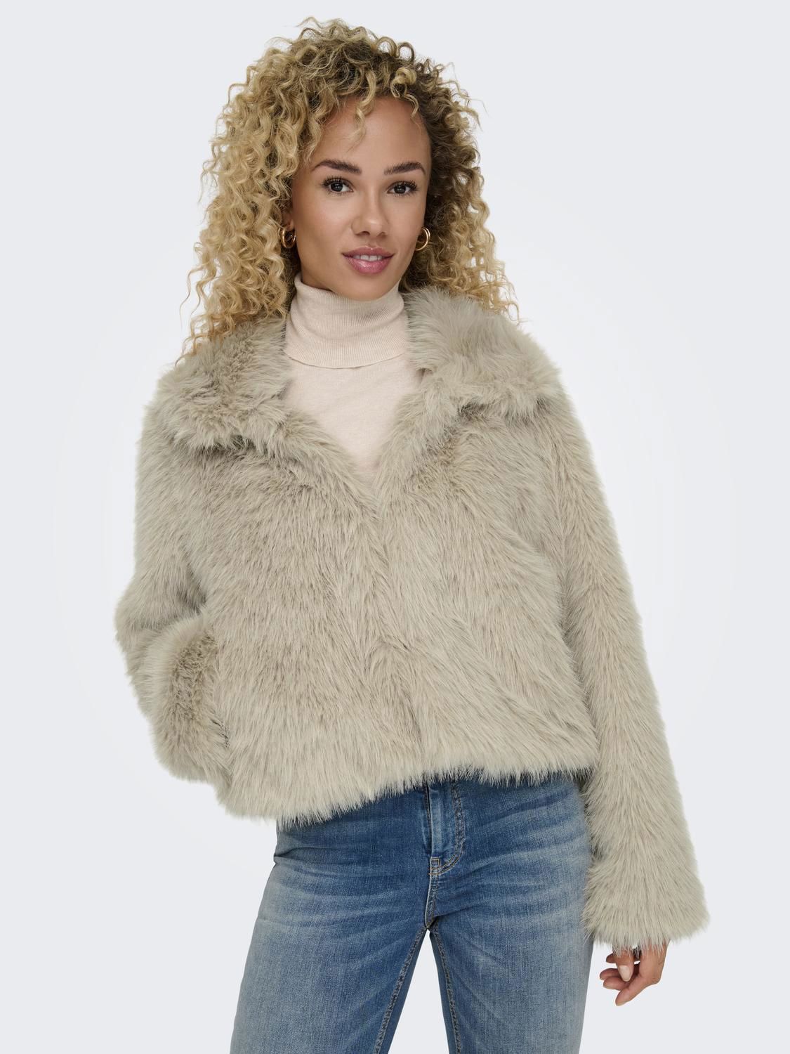 Onlmanny Faux Fur Jacket Pumice Stone