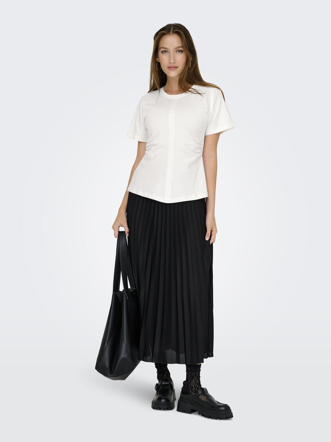 Marie S/S Ruching Top Cloud Dancer