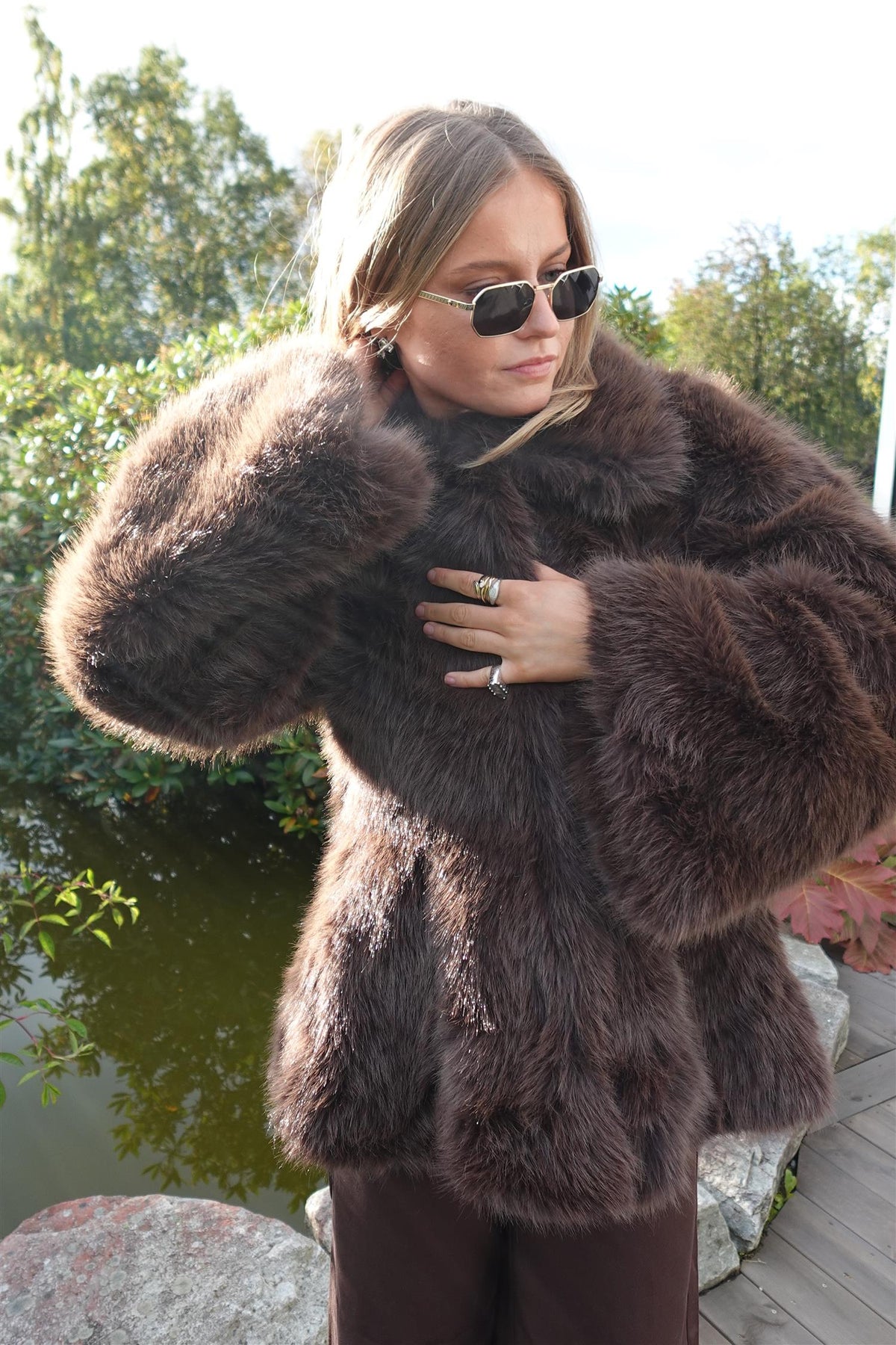 Ellie faux fur brown