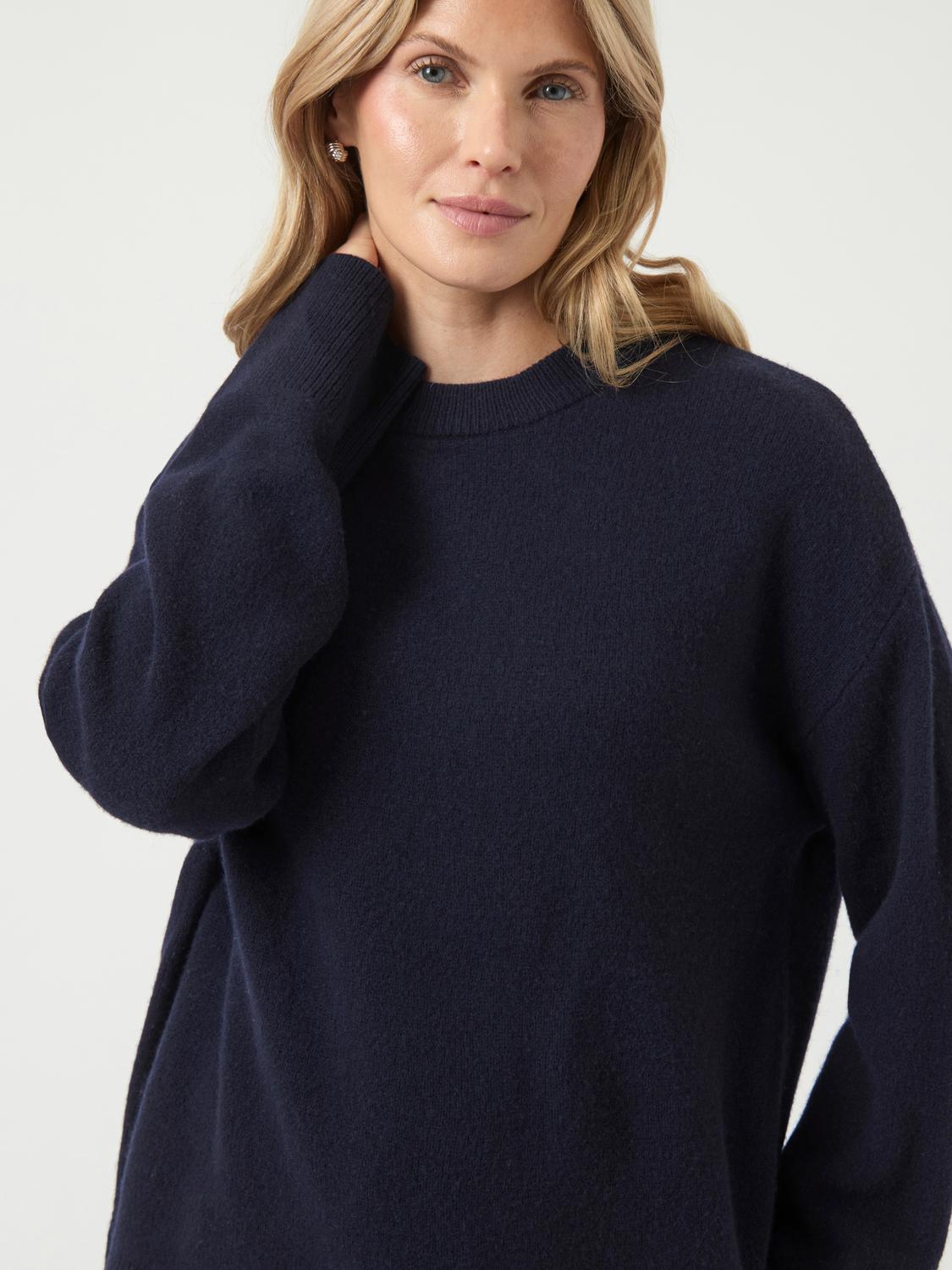 Nola Wool LS Knit Pullover Navy Blazer