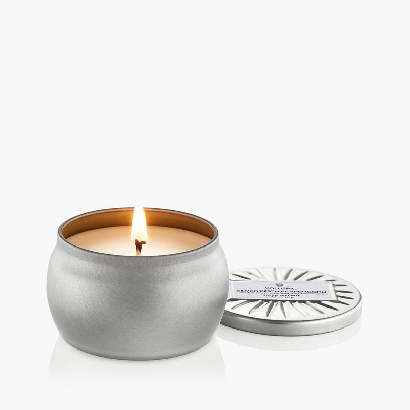 Silver Birch Peppercorn Mini Tin Candle