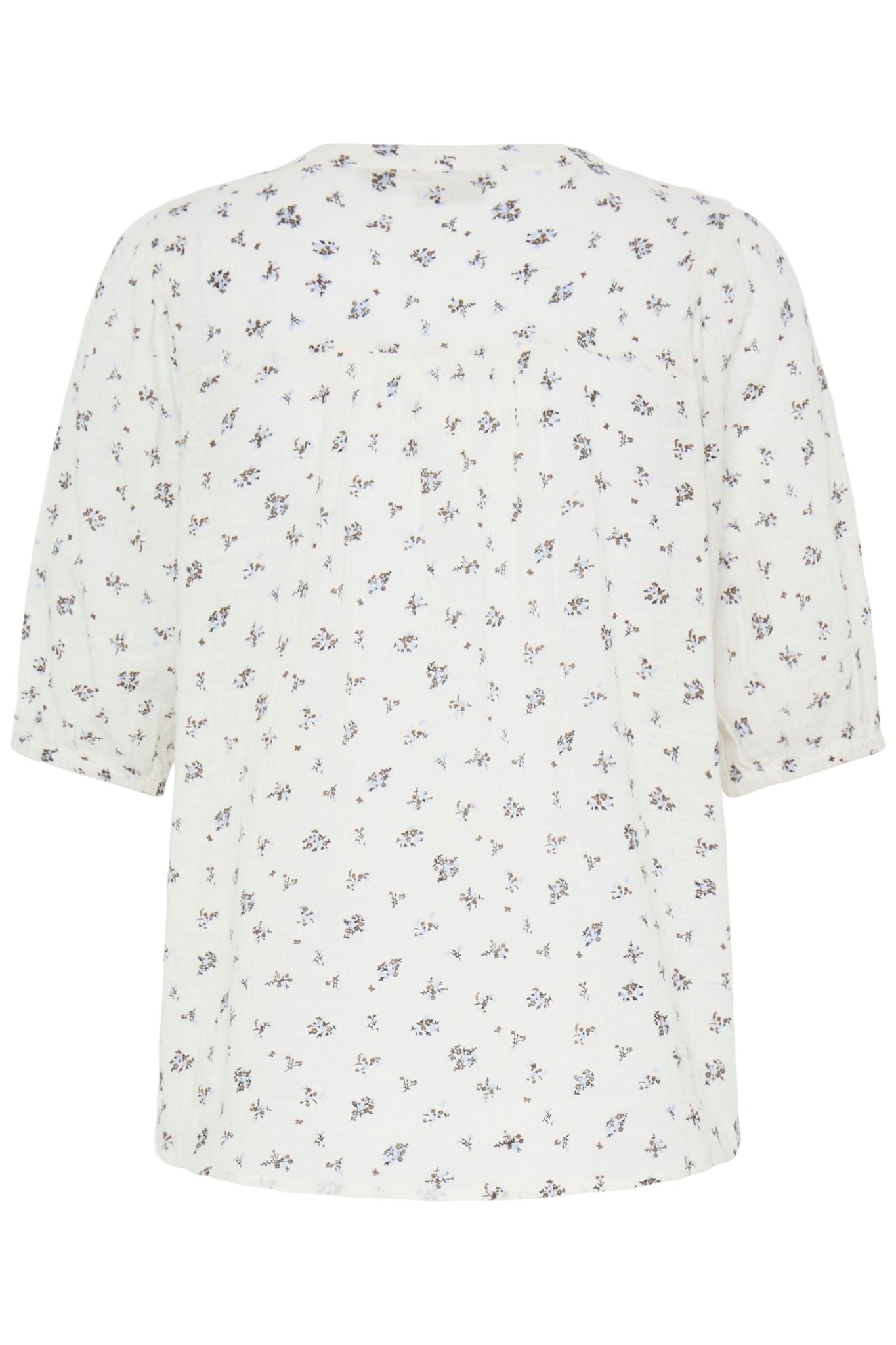 Frbobbi Blouse 1 Cream w Brown Blue Floral