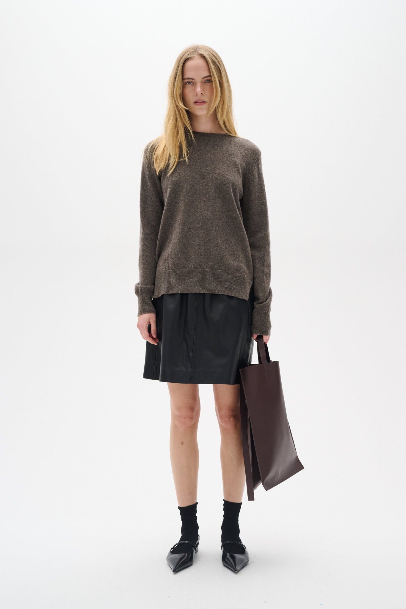 Lukka Crew-neck Pullover Brown Melange